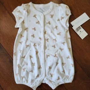 Ralph Lauren Baby Girls Polo Bear Bubble Romper 6 Months New